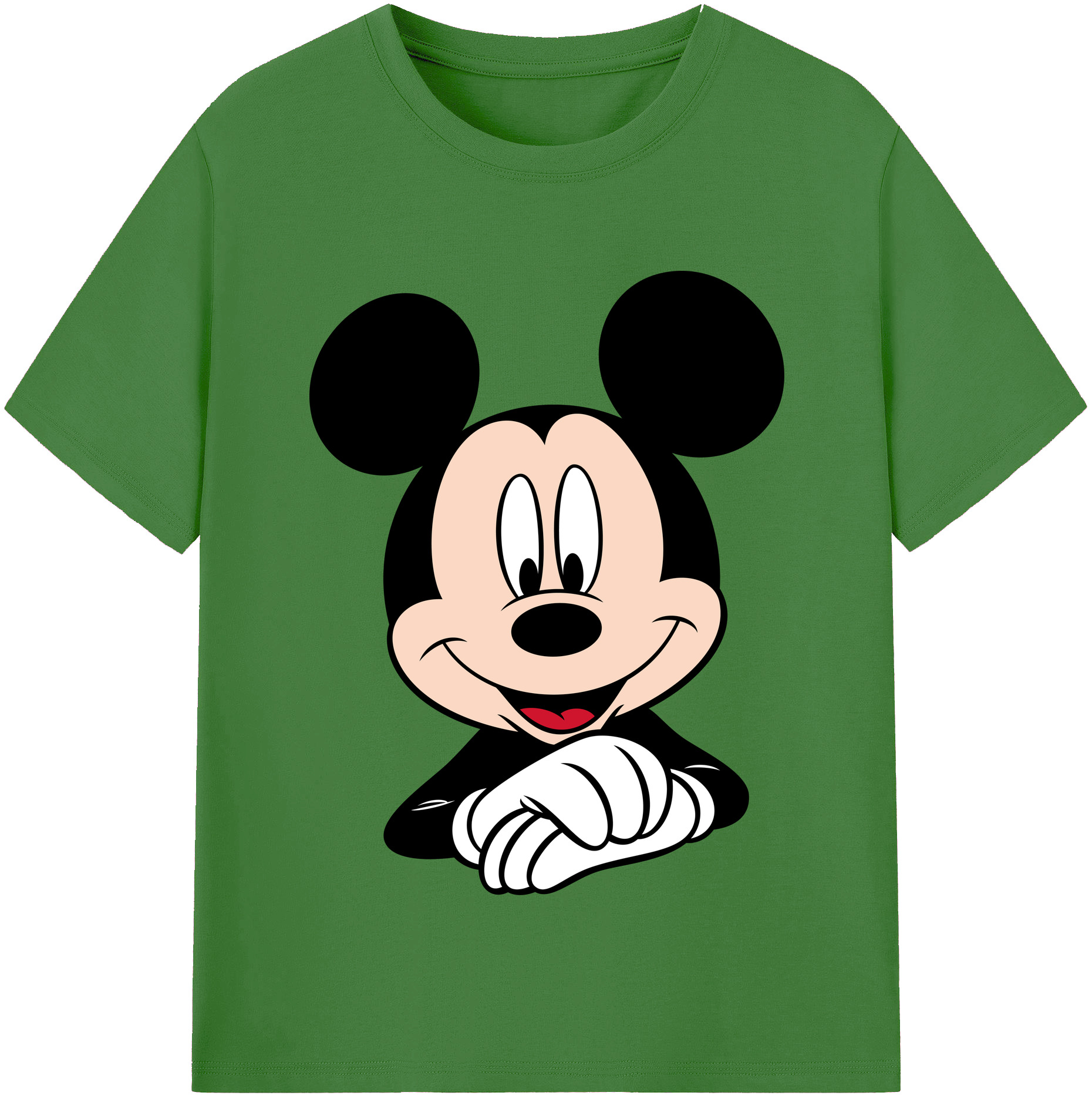 （画像用） ミッキーマウス Mickey Mouse レディースカジュアルプリントTシャツ（綿100％）